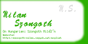 milan szongoth business card